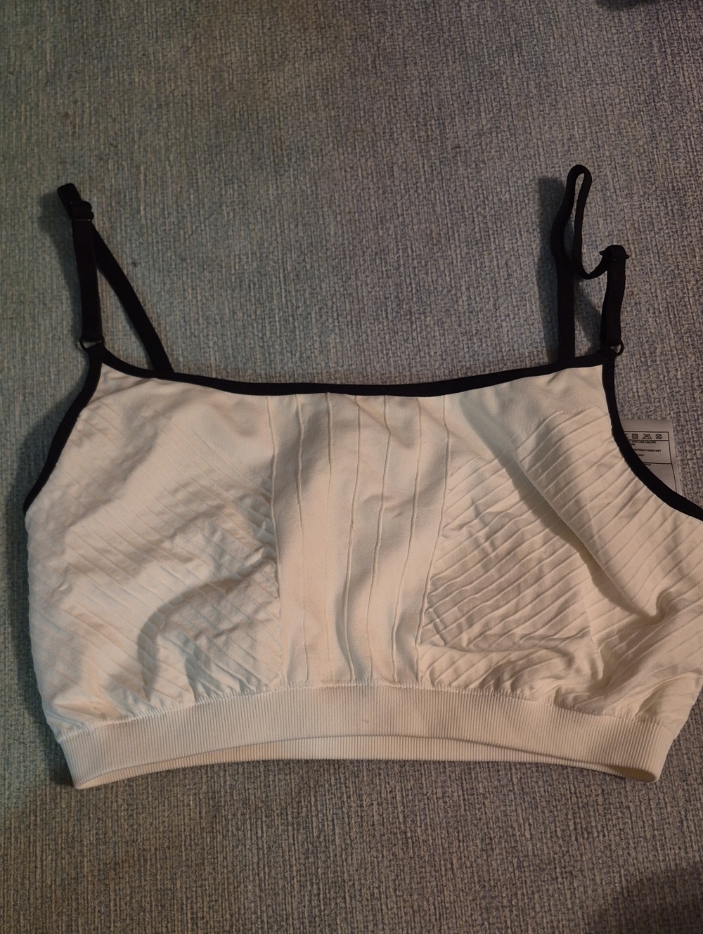 Nike Cream Sports Bralette with Black Trim